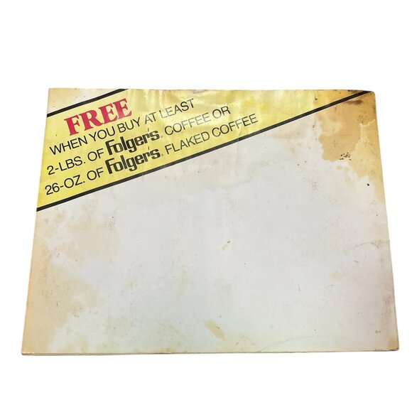 Vintage Recipe Book Folgers Cooking With Coffee Book 1980's Advertisement Baking - Picture 2 of 3